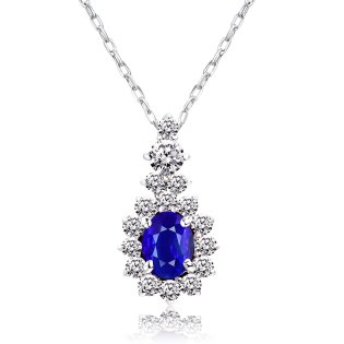 JEWELRY SELECTION/[ララクリスティー] LARA Christie ネックレス レディース サファイア 0.2ct ダイヤモンド 計0.17ct PT900 プラチナ lp56－/506101367