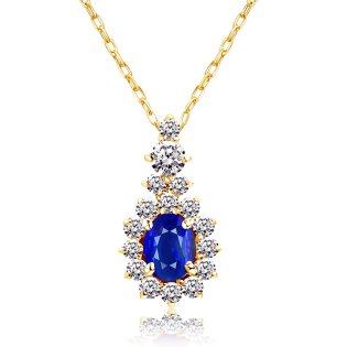 JEWELRY SELECTION/[ララクリスティー] LARA Christie ネックレス レディース サファイア 0.2ct ダイヤモンド 計0.17ct K18 ゴールド lp56－00/506101368