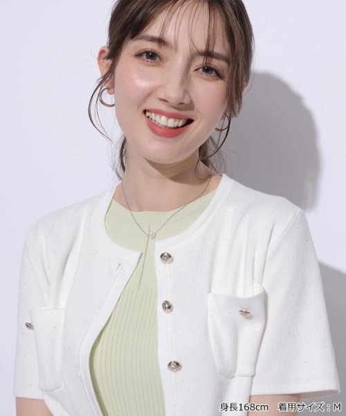 半袖キラキラニットジャケット 半袖キラキラニットジャケット YWU1225097602(9295円)