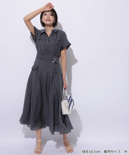 半袖ワークシャツワンピース(506101634) | アプワイザー リッシェ  