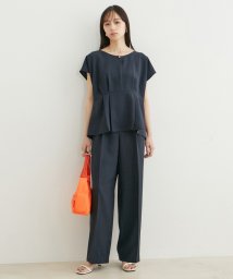 VIS/【d fashion/MAGASEEK別注】【セットアップ】 美easyリネンライクウエスト切り替えブラウス＆ワイドパンツ【接触冷感・洗える】/506101786