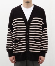 B.C STOCK(ベーセーストック)/NESTWELL / ネストウェル TEAK BORDER Cardigan/ブラックA