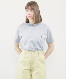 MACKINTOSH PHILOSOPHY(マッキントッシュ フィロソフィー)/バッキンガムベア ボーダーポケットTシャツ/ライトブルー