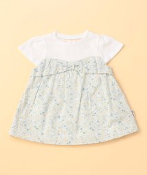 COMME CA ISM KIDS(コムサイズム（キッズ）)/フラワープリント レイヤード Ｔシャツ(ベビーサイズ)/ミント