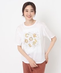 CORDIER(ＣＯＲＤＩＥＲ)/花柄プリントロゴTシャツ/オフホワイト（103）