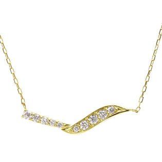 JEWELRY SELECTION/[ララクリスティー] LARA Christie ネックレス ダイヤモンド ウェーブ 10石 計0.2ct K18 ゴールド lp71－0016－yg/506102246