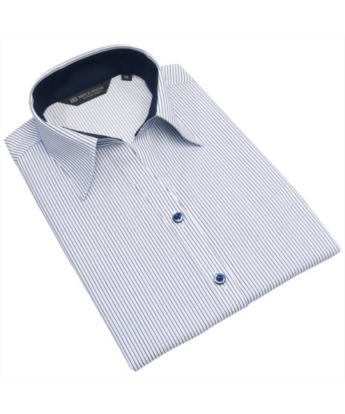 TOKYO SHIRTS(TOKYO SHIRTS)/スキッパー 五分袖 形態安定 レディースシャツ/ブルー