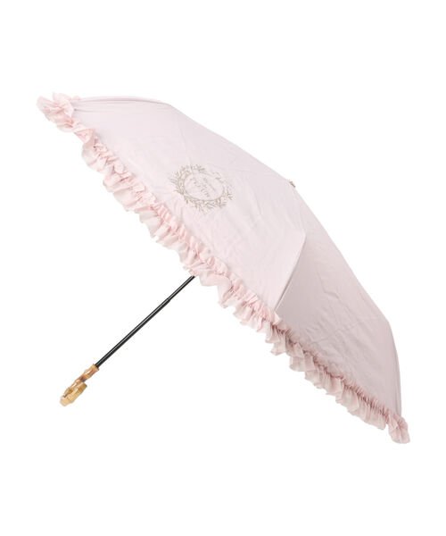 Maison de FLEUR(メゾンドフルール)/遮光&UV CUT フリル折りたたみ傘/ピンク
