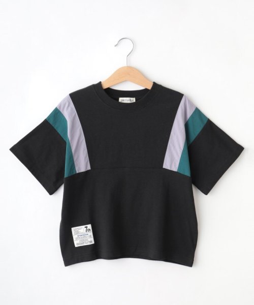 SHOO・LA・RUE(Kids) (シューラルーキッズ)/【110－140cm】配色切替ドルマンTシャツ/ブラック（019）