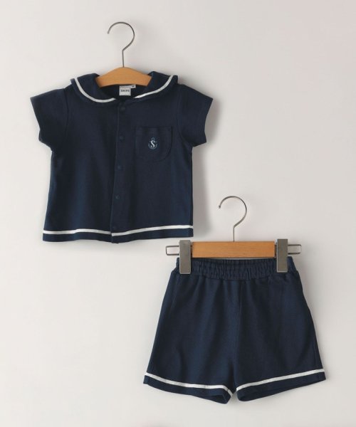 SHIPS KIDS(シップスキッズ)/SHIPS KIDS:70～80cm / セーラー セット ロンパース/ネイビー