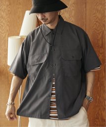 JOURNAL STANDARD relume Men's(ジャーナルスタンダード　レリューム　メンズ)/《予約》"イージーケア" TECH－LINEN 半袖CPOシャツ/ブラックB