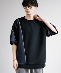 Rocky Monroe/接触冷感 Tシャツ 半袖 メンズ レディース ハーフ ステッチ 切替 カットソー シンプル カジュアル クルーネック ビッグシルエット オーバーサイズ ルーズ /506103313