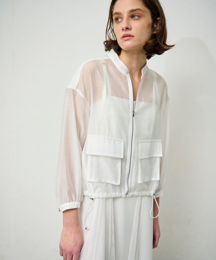 GRACECONTINENTAL シアードレープブルゾン ホワイト 36