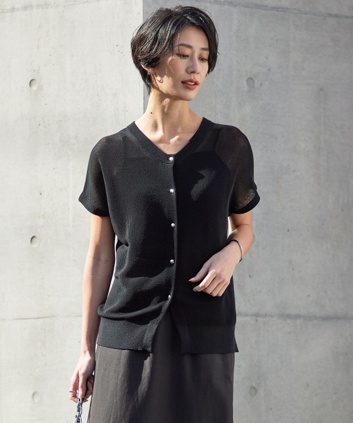 【美品】 ICB サマーニット セール】 【CLASSY.1月号掲載・洗える】VIS/PEスムース