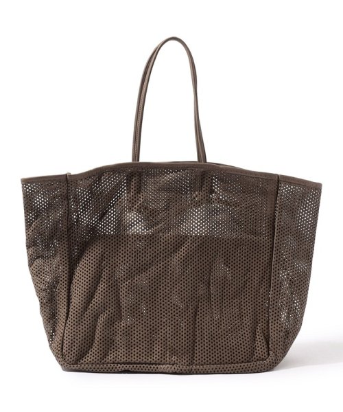 TOMORROWLAND GOODS(TOMORROWLAND GOODS)/AMIACALVA WASHED LEATHER MESH TOTE L トートバッグ/43ベージュ