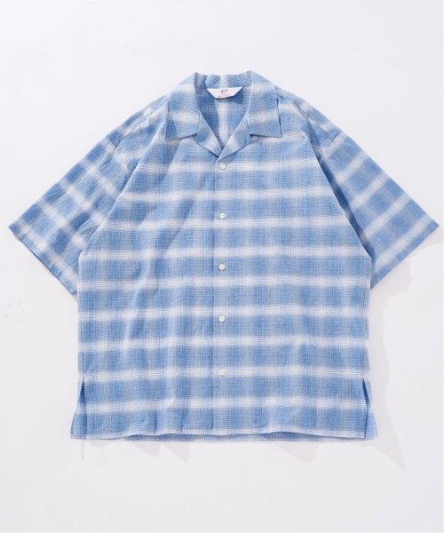 417 EDIFICE(フォーワンセブン　エディフィス)/《予約》LE JAPON Akita ワンピースカラーシャツ/ブルー