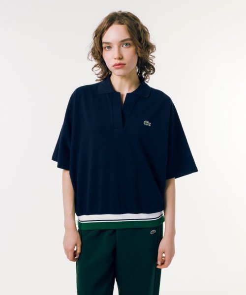 LACOSTE(ラコステ)/ドルマンスリーブスキッパーネックポロシャツ/ブルー系その他