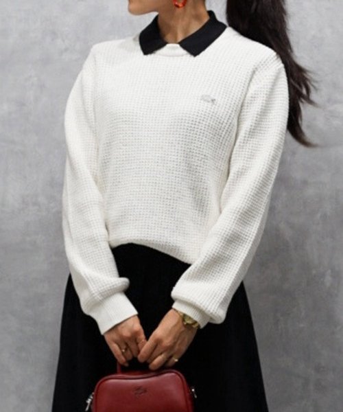 ヘザーカラーリングワッフルニット 