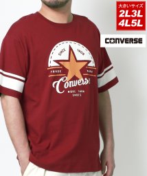 MARUKAWA(大きいサイズのマルカワ)/【CONVERSE】コンバース 大きいサイズ 2L 3L 4L 5L クラシック風 プリント 半袖Tシャツ 半T メンズ スポーツ ブランド/ワイン