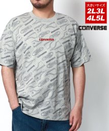MARUKAWA(大きいサイズのマルカワ)/【CONVERSE】コンバース 大きいサイズ 2L 3L 4L 5L 総柄 ビッグ プリントT 半袖Tシャツ メンズ ブランド/ミディアムグレー