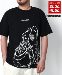 MARUKAWA(大きいサイズのマルカワ)/【CONVERSE】コンバース 大きいサイズ 2L 3L 4L 5L 総柄 ビッグ プリントT 半袖Tシャツ メンズ ブランド/ブラック