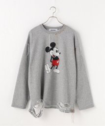 JOINT WORKS(ジョイントワークス)/DISCOVERED “Disney Collection”< Mickey > Looping Damage Cutsewn/グレーA