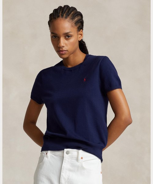 コットンブレンド ショートスリーブ セーター 