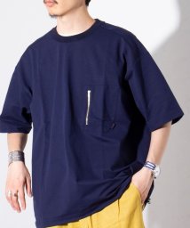 GLOSTER(GLOSTER)/【GLOSTER/グロスター】エアメッシュ クルーネックTシャツ 軽量/防シワ/ネイビー