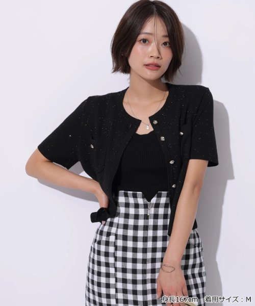 半袖キラキラニットジャケット 半袖キラキラニットジャケット YWU1225097602(9295円)