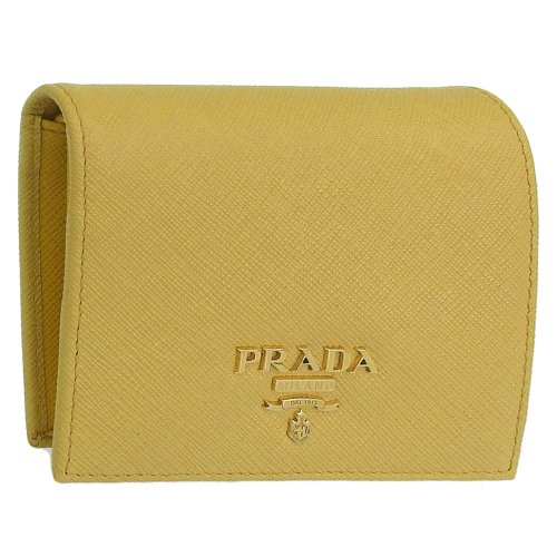 PRADA(プラダ)/PRADA プラダ SAFFIANO MULTIC サフィアーノ レザー 二つ折り 財布/イエロー