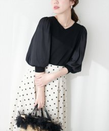 OLIVE des OLIVE/異素材ボリューム袖2WAYニット トップス ニット オフィス 春/506103547