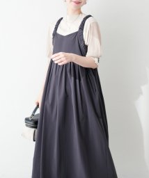 OLIVE des OLIVE/肩ひもギャザーキャミワンピース　ワンピース　キャミワンピ　ロングワンピース　オフィス　春/506103549