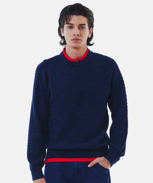 バスケットニットクルーネックセーター 