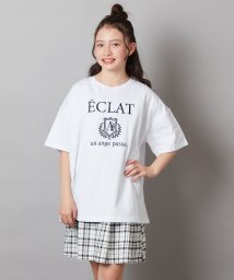 a.v.v(KID'S)(アー・ヴェ・ヴェキッズ)/[140－150]エンブレム刺繍オーバーシルエットＴシャツ/ホワイト