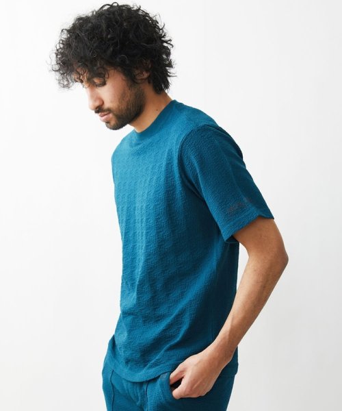 MICHEL KLEIN HOMME(ミッシェルクランオム)/ニット半袖Tシャツ セットアップ 24SS/グリーン（35）