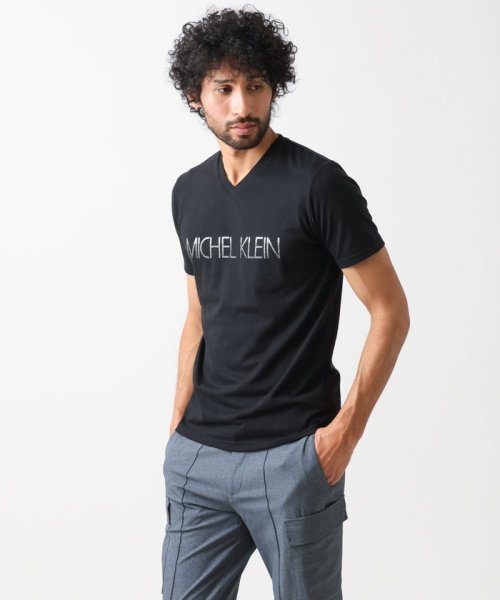 MICHEL KLEIN HOMME(ミッシェルクランオム)/ブランドロゴTシャツ/ブラック（94）