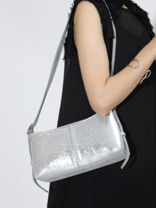 nouer　シルバーラメレザーバッグ 本体