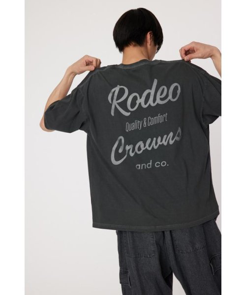 RODEO CROWNS WIDE BOWL(ロデオクラウンズワイドボウル)/メンズRCS加工カラーTシャツ/BLK