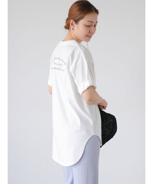 Lugnoncure(ルノンキュール)/前後ロゴ刺繍Tシャツ/オフホワイト