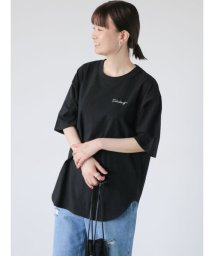 Lugnoncure(ルノンキュール)/前後ロゴ刺繍Tシャツ/ブラック