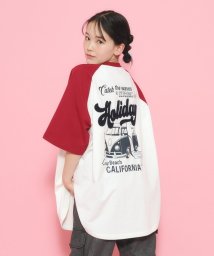 PINK-latte/配色ラグランチュニックTシャツ/506104681