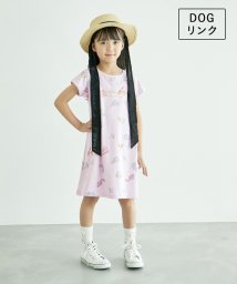 ROPE' PICNIC　KIDS(ロぺピクニックキッズ)/【KIDS】コスメ柄カットソーワンピース/接触冷感/ラベンダー系（53）