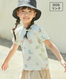 ROPE' PICNIC　KIDS(ロぺピクニックキッズ)/【KIDS】コスメ柄パフスリーブTシャツ/接触冷感/ライトグリーン（33）