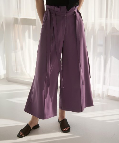 MIELI INVARIANT(ミエリ インヴァリアント)/Trimming Patch Ribbon Pants/パープル