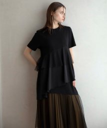 MIELI INVARIANT(ミエリ インヴァリアント)/Tiered Mix Dress Tunic/ブラック