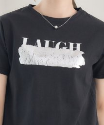  GROWINGRICH(グローウィングリッチ)/[トップス] ロゴ消し箔プリントTシャツ [231217]/ブラック