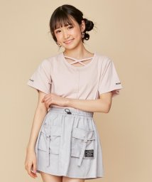JENNI love(ジェニィラブ)/防蚊カーデ風フロントクロスTシャツ/ピンク