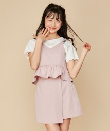 JENNI love(ジェニィラブ)/ビスチェ付Tシャツ＋ショーパンセット/ピンク