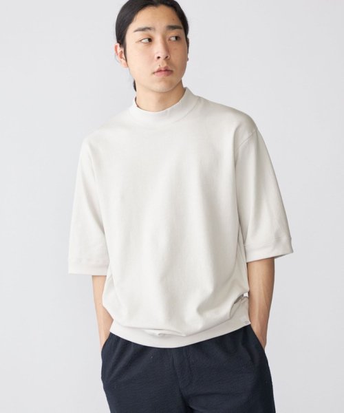 SHIPS MEN(シップス　メン)/【SHIPS別注】THYARD: スーピマコットン インレー モックネック Tシャツ/ナチュラル