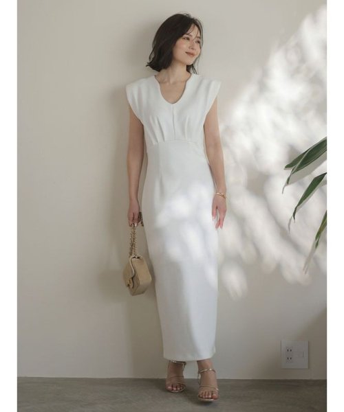 ニュアンスネックストレートカットワンピース 着丈 バスト 肩幅 ウエスト ヒップ 裾幅